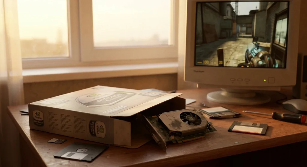 Imagen vintage mostrando hardware antiguo